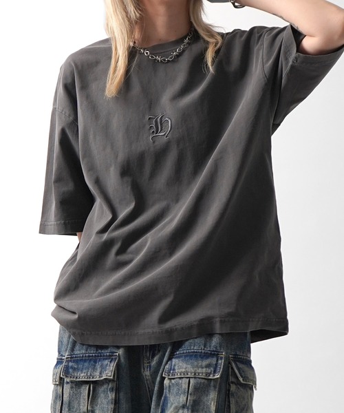 ILL'S（イルズ）の「25SS ハードウォッシュ加工 ワンポイント刺繍 / バックプリント ボックスシルエット 半袖Tシャツ メンズ レディース（Tシャツ/カットソー・メンズ・ブラック系その他/ブラック/チャコール/ホワイト系その他・M/L）」の22枚目の写真