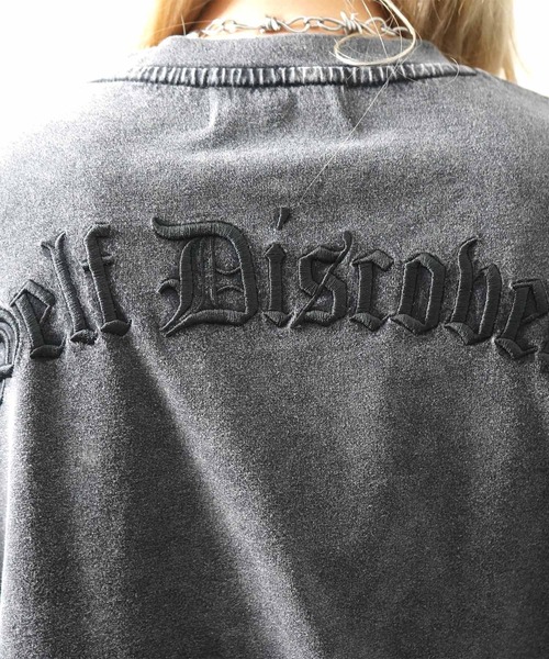 ILL'S(イルズ)の「ハードウォッシュ加工 ワンポイント刺繍 / バックプリント ボックスシルエット 半袖Tシャツ メンズ レディース(Tシャツ/カットソー・メンズ・ブラック系その他/ブラック/チャコール/ホワイト系その他・M/L)」の9枚目の写真
