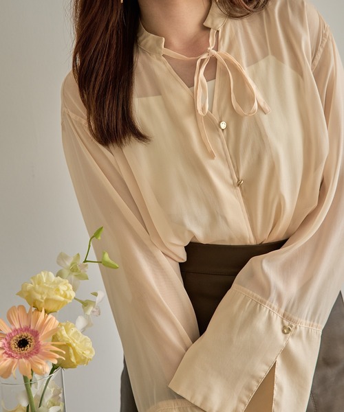 sheer shirt / シアーシャツ（シャツ/ブラウス）｜mideal（マイ