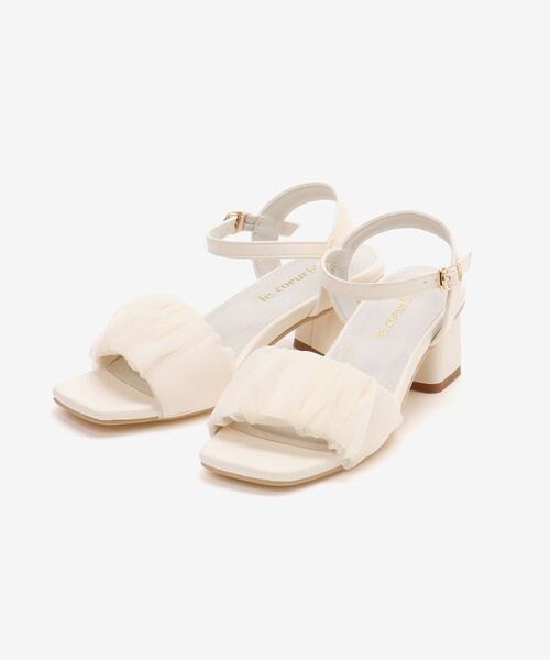 le.coeur blanc（ルクールブラン）の「《WEB限定アイテム》ギャザーストラップサンダル（サンダル・レディース・アイボリー/キャメル/ブラック系その他/ブラック・36/37/38）」の5枚目の写真