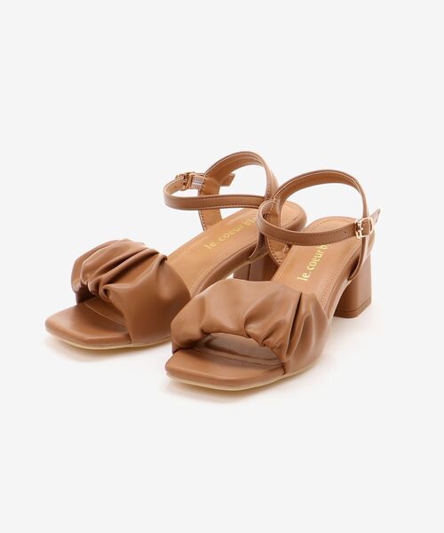 le.coeur blanc（ルクールブラン）の「《WEB限定アイテム》ギャザーストラップサンダル（サンダル・レディース・アイボリー/キャメル/ブラック系その他/ブラック・36/37/38）」の12枚目の写真