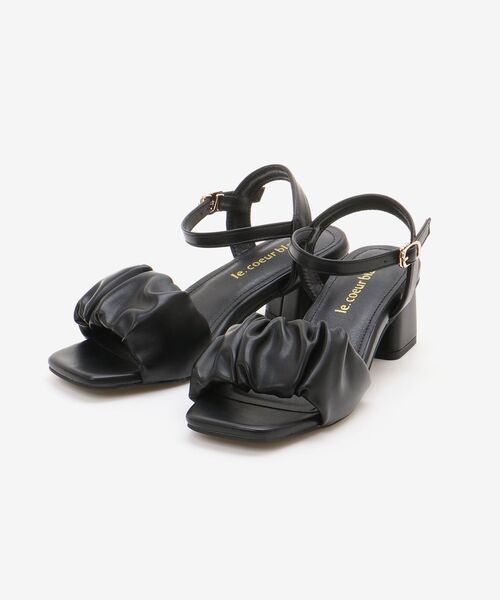le.coeur blanc（ルクールブラン）の「《WEB限定アイテム》ギャザーストラップサンダル（サンダル・レディース・アイボリー/キャメル/ブラック系その他/ブラック・36/37/38）」の18枚目の写真