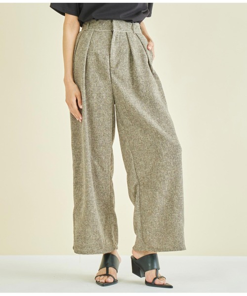 Settimissimo（セッティミッシモ）の「サマーツィ-ド ウエストタック ワイドパンツ（その他パンツ・レディース・アイボリー/ブラウン・FREE）」の2枚目の写真