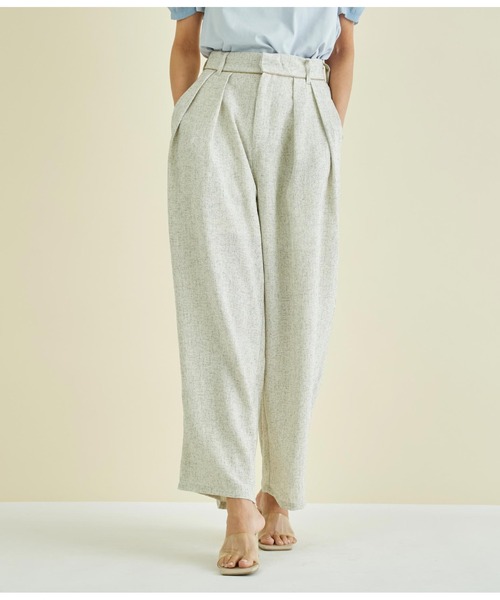 Settimissimo（セッティミッシモ）の「サマーツィ-ド ウエストタック ワイドパンツ（その他パンツ・レディース・アイボリー/ブラウン・FREE）」の4枚目の写真