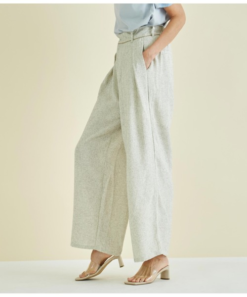 Settimissimo（セッティミッシモ）の「サマーツィ-ド ウエストタック ワイドパンツ（その他パンツ・レディース・アイボリー/ブラウン・FREE）」の5枚目の写真