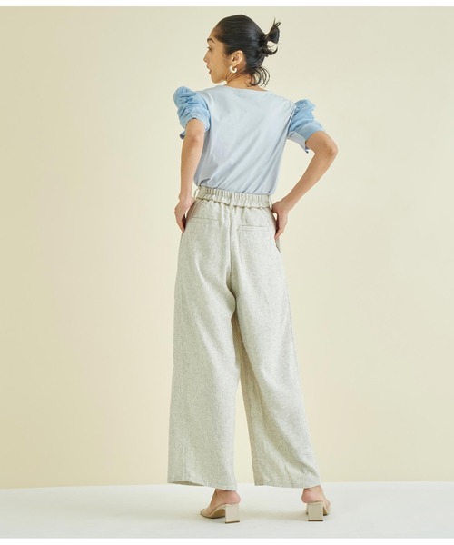 Settimissimo（セッティミッシモ）の「サマーツィ-ド ウエストタック ワイドパンツ（その他パンツ・レディース・アイボリー/ブラウン・FREE）」の10枚目の写真