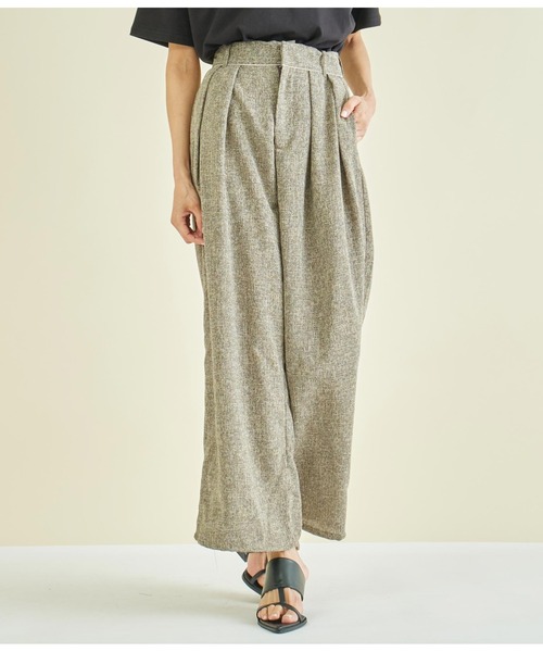 Settimissimo（セッティミッシモ）の「サマーツィ-ド ウエストタック ワイドパンツ（その他パンツ・レディース・アイボリー/ブラウン・FREE）」の11枚目の写真