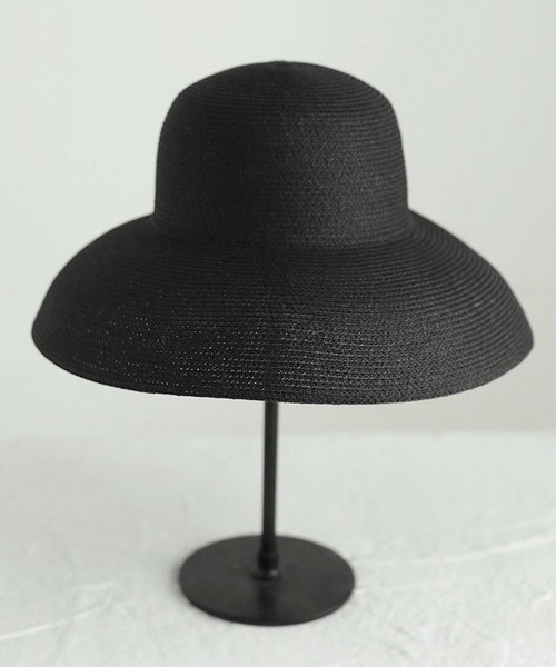 VIBGYOR(ヴィブジョー)の「pur chouchou/つば広 シンプル 麦わら帽子 P4463(ハット・レディース・ブラック/ブラウン・FREE)」の6枚目の写真