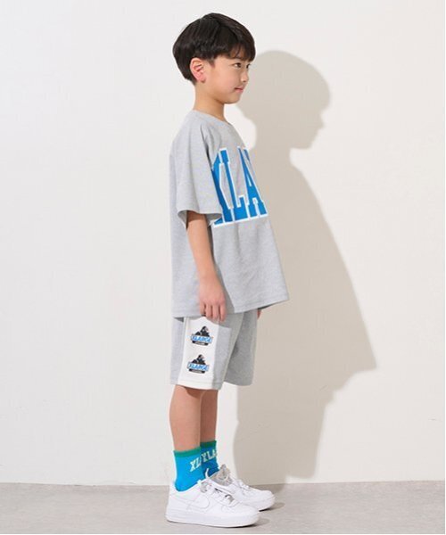 セール】配色ロゴ半袖T+ショートパンツセット（セットアップ