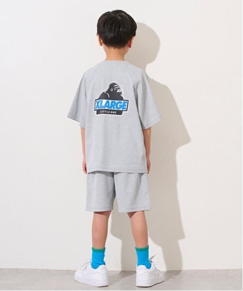 セール】配色ロゴ半袖T+ショートパンツセット（セットアップ