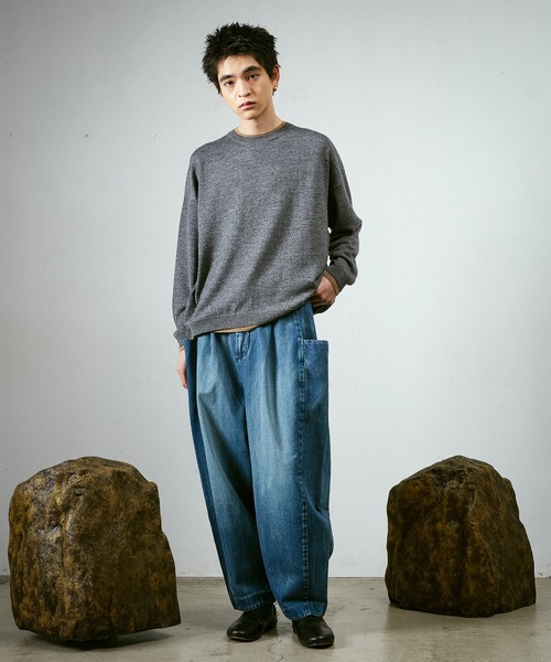 Dulcamara（ドゥルカマラ）の「フェイクレイヤードニットPO（ニット/セーター・メンズ・ミックスグレー/チャコールグレー・0/1）」の3枚目の写真