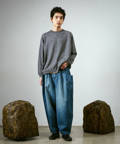 Dulcamara（ドゥルカマラ）の「フェイクレイヤードニットPO（ニット/セーター・メンズ・ミックスグレー/チャコールグレー・0/1）」の4枚目の写真