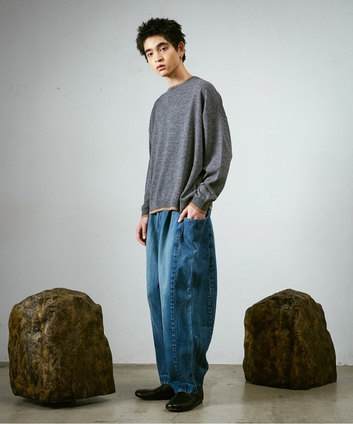 Dulcamara（ドゥルカマラ）の「フェイクレイヤードニットPO（ニット/セーター・メンズ・ミックスグレー/チャコールグレー・0/1）」の6枚目の写真