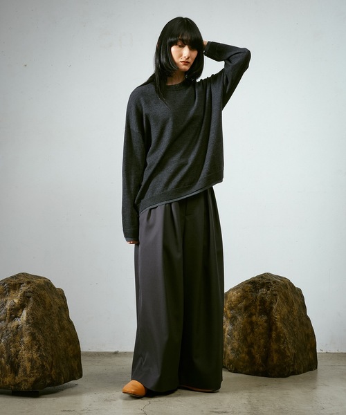 Dulcamara（ドゥルカマラ）の「フェイクレイヤードニットPO（ニット/セーター・メンズ・ミックスグレー/チャコールグレー・0/1）」の12枚目の写真