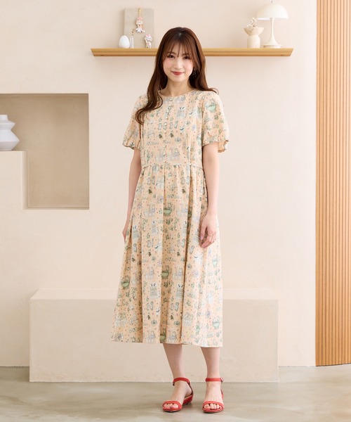 Jolly Poupee(ジョリープッペ)の「【22fabric】ジャムラボ/ ワンピース(ワンピース・レディース・グリーン/ベージュ・42/38/40/46)」の1枚目の写真