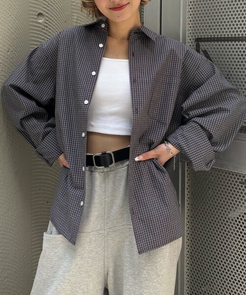 WHO'S WHO gallery（フーズフーギャラリー）の「【KOOKY'N/クーキー】チェックシャツ / UNISEX/ユニセックス（シャツ/ブラウス・レディース・ブラック/グリーン/ブルー・FREE）」の2枚目の写真