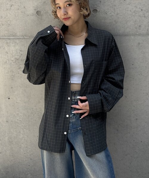 WHO'S WHO gallery（フーズフーギャラリー）の「【KOOKY'N/クーキー】チェックシャツ / UNISEX/ユニセックス（シャツ/ブラウス・レディース・ブラック/グリーン/ブルー・FREE）」の22枚目の写真