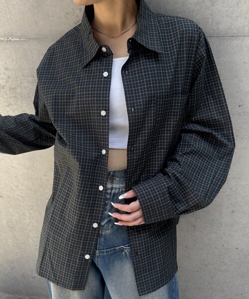 WHO'S WHO gallery（フーズフーギャラリー）の「【KOOKY'N/クーキー】チェックシャツ / UNISEX/ユニセックス（シャツ/ブラウス・レディース・ブラック/グリーン/ブルー・FREE）」の20枚目の写真