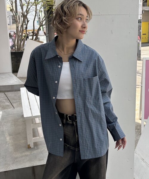 WHO'S WHO gallery（フーズフーギャラリー）の「【KOOKY'N/クーキー】チェックシャツ / UNISEX/ユニセックス（シャツ/ブラウス・レディース・ブラック/グリーン/ブルー・FREE）」の14枚目の写真