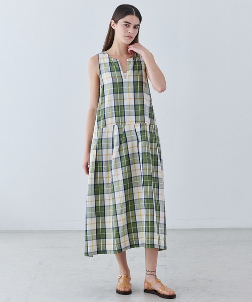 GALLEGO DESPORTES（ギャレゴデスポート）の「GALLEGO DESPORTES | コットンリネン ノースリーブワンピース WOMEN（ワンピース・レディース・グリーン系その他・S）」の11枚目の写真