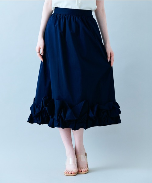 Audie a Muses(オーディアミューズ)の「【セットアップ対応】ギャザーフリルヘムスカート(スカート・レディース・ネイビー/カーキ・42/38/40)」の10枚目の写真