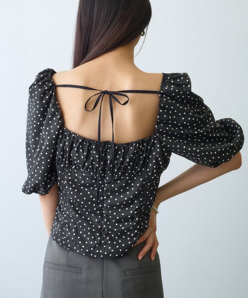 CODE A（コードエー）の「polka dot blouse（シャツ/ブラウス・レディース・ブラック系/ネイビー系・00）」の4枚目の写真