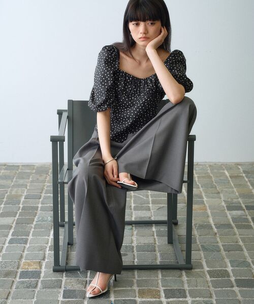 CODE A（コードエー）の「polka dot blouse（シャツ/ブラウス・レディース・ブラック系/ネイビー系・00）」の5枚目の写真