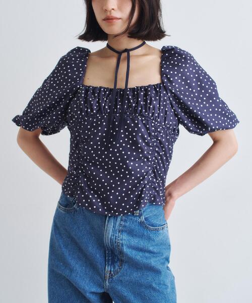 CODE A（コードエー）の「polka dot blouse（シャツ/ブラウス・レディース・ブラック系/ネイビー系・00）」の13枚目の写真