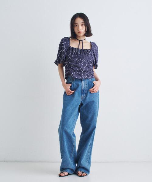 CODE A（コードエー）の「polka dot blouse（シャツ/ブラウス・レディース・ブラック系/ネイビー系・00）」の10枚目の写真