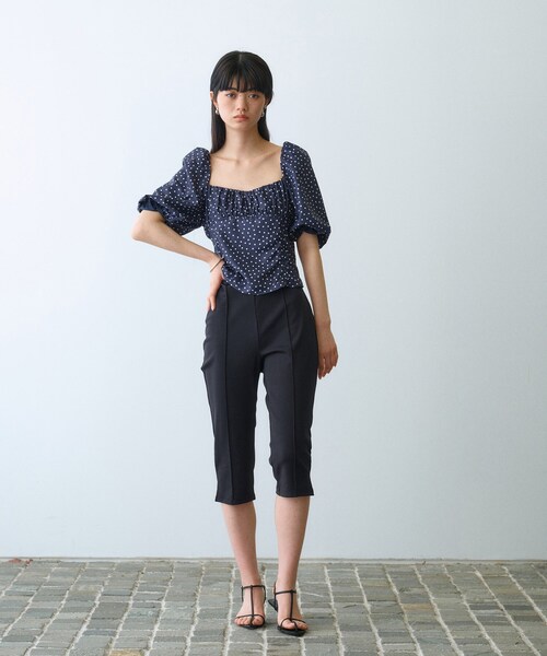 CODE A（コードエー）の「polka dot blouse（シャツ/ブラウス・レディース・ブラック系/ネイビー系・00）」の7枚目の写真