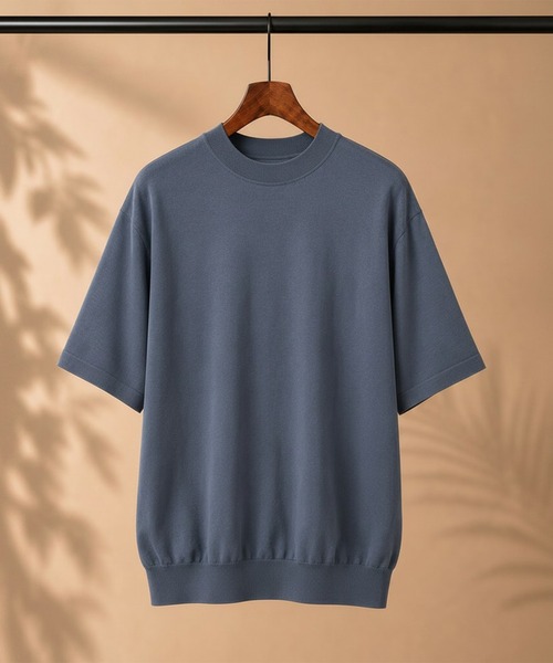 THE TOKYO（ザトウキョウ）の「【THE TOKYO/ザトウキョウ】Washable Silk Knit S/S PO【洗えるシルクのニット】（ニット/セーター・メンズ・ライトベージュ/ブラック/モカ/ダークグレー・48/46/44）」の2枚目の写真