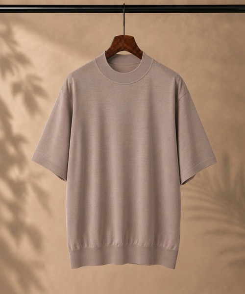 THE TOKYO（ザトウキョウ）の「【THE TOKYO/ザトウキョウ】Washable Silk Knit S/S PO【洗えるシルクのニット】（ニット/セーター・メンズ・ライトベージュ/ブラック/モカ/ダークグレー・48/46/44）」の3枚目の写真