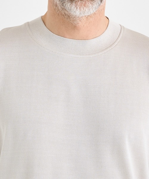 THE TOKYO（ザトウキョウ）の「【THE TOKYO/ザトウキョウ】Washable Silk Knit S/S PO【洗えるシルクのニット】（ニット/セーター・メンズ・ライトベージュ/ブラック/モカ/ダークグレー・48/46/44）」の6枚目の写真