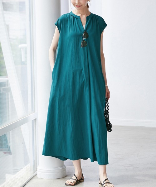 ROPE' PICNIC（ロペピクニック）の「リラックススキッパーロングワンピース（ワンピース・レディース・ブラック/カーキ/ダークグリーン/オレンジ・38）」の2枚目の写真