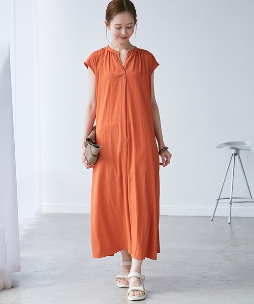 ROPE' PICNIC（ロペピクニック）の「リラックススキッパーロングワンピース（ワンピース・レディース・ブラック/カーキ/ダークグリーン/オレンジ・38）」の22枚目の写真