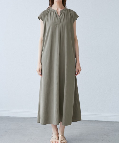 ROPE' PICNIC（ロペピクニック）の「リラックススキッパーロングワンピース（ワンピース・レディース・ブラック/カーキ/ダークグリーン/オレンジ・38）」の19枚目の写真