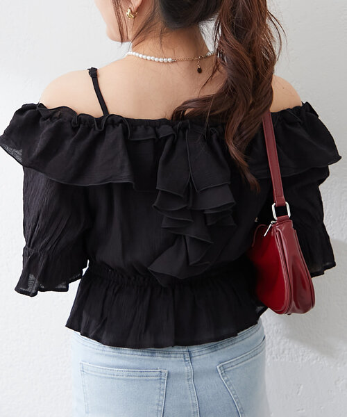 continuer de NICE CLAUP(コンティニューデナイスクラップ)の「【@_chipi2xセレクト】2WAYフリルブラウス(シャツ/ブラウス・レディース・オフホワイト/ブラック/ピンク・FREE)」の13枚目の写真