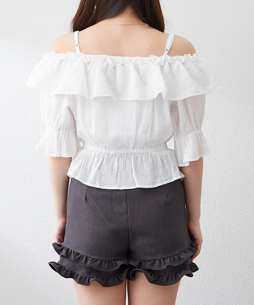 continuer de NICE CLAUP(コンティニューデナイスクラップ)の「【@_chipi2xセレクト】2WAYフリルブラウス(シャツ/ブラウス・レディース・オフホワイト/ブラック/ピンク・FREE)」の17枚目の写真