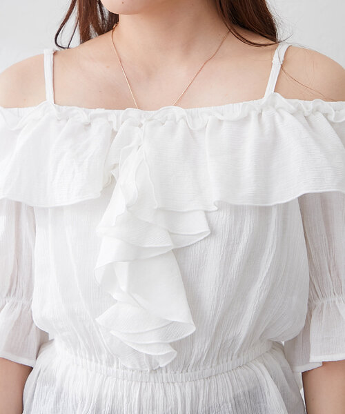 continuer de NICE CLAUP(コンティニューデナイスクラップ)の「【@_chipi2xセレクト】2WAYフリルブラウス(シャツ/ブラウス・レディース・オフホワイト/ブラック/ピンク・FREE)」の18枚目の写真
