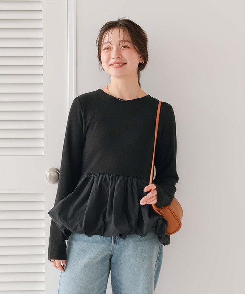 titivate(ティティベイト)の「バルーンシルエット長袖トップス(Tシャツ/カットソー・レディース・ブラック/オフホワイト/ネイビー・M/S/L)」の18枚目の写真
