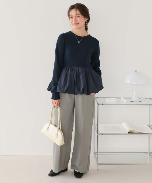 titivate(ティティベイト)の「バルーンシルエット長袖トップス(Tシャツ/カットソー・レディース・ブラック/オフホワイト/ネイビー・M/S/L)」の19枚目の写真