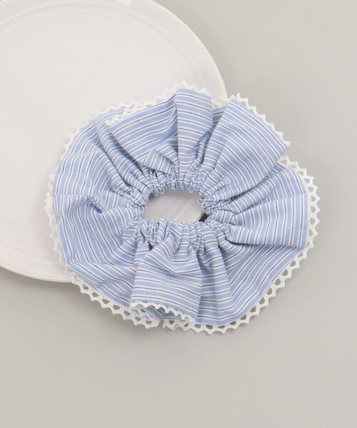 MAJESTIC LEGON（マジェスティックレゴン）の「ストライプシュシュ（シュシュ・レディース・ブルー系その他2・FREE）」の4枚目の写真