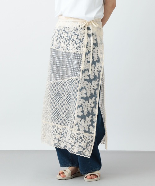 studio CLIP(スタディオクリップ)の「《natural by clip》レースパッチワークスカート(スカート・レディース・アイボリー/ブラック・FREE)」の9枚目の写真