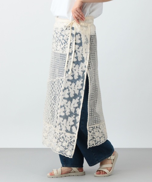 studio CLIP(スタディオクリップ)の「《natural by clip》レースパッチワークスカート(スカート・レディース・アイボリー/ブラック・FREE)」の10枚目の写真