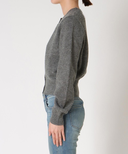 Jines（ジネス）の「スパンコールラメカーディガン（カーディガン/ボレロ・レディース・アイボリー/ブラック/グレー・38）」の5枚目の写真