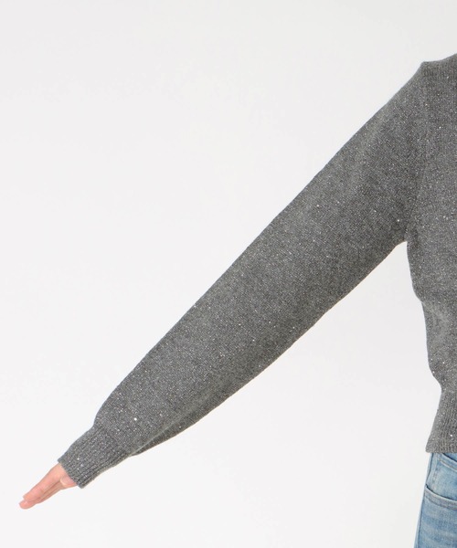 Jines（ジネス）の「スパンコールラメカーディガン（カーディガン/ボレロ・レディース・アイボリー/ブラック/グレー・38）」の8枚目の写真