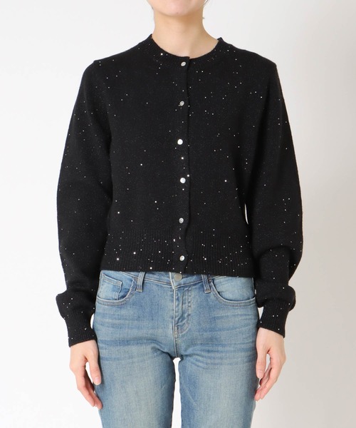Jines（ジネス）の「スパンコールラメカーディガン（カーディガン/ボレロ・レディース・アイボリー/ブラック/グレー・38）」の13枚目の写真