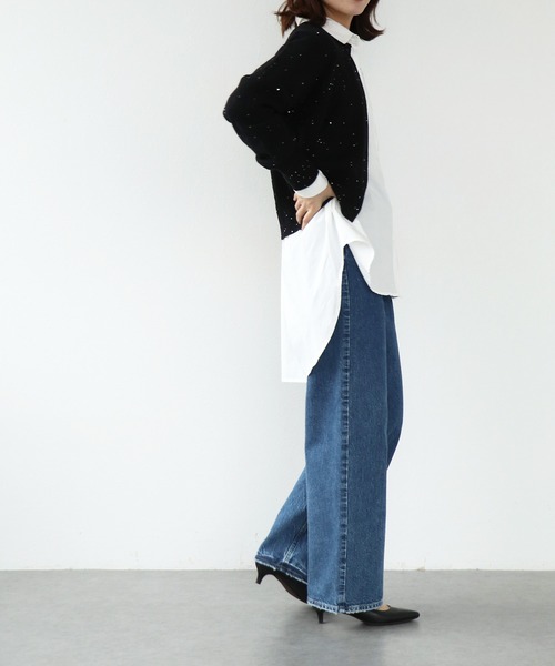 Jines（ジネス）の「スパンコールラメカーディガン（カーディガン/ボレロ・レディース・アイボリー/ブラック/グレー・38）」の21枚目の写真