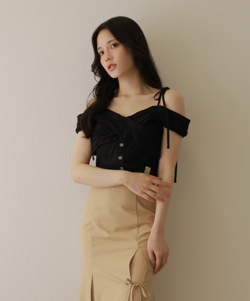 M DOLLY(エムドリー)の「*M DOLLY original* cross&luna patch blouse/クロス&ルナパッチブラウス(シャツ/ブラウス・レディース・ブラック/ホワイト/ピンク・FREE)」の9枚目の写真
