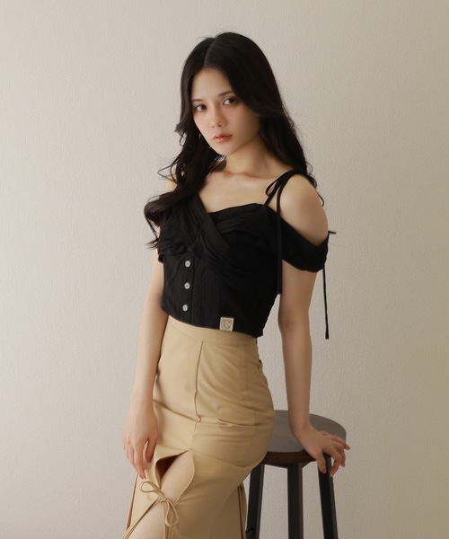M DOLLY(エムドリー)の「*M DOLLY original* cross&luna patch blouse/クロス&ルナパッチブラウス(シャツ/ブラウス・レディース・ブラック/ホワイト/ピンク・FREE)」の11枚目の写真